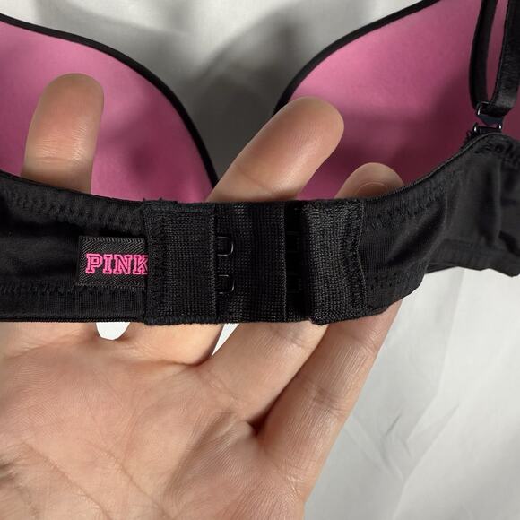 PINK Victoria’s Secret Black Wear Everywhere Push Up Bra SZ 34B - Picture 3 of 5